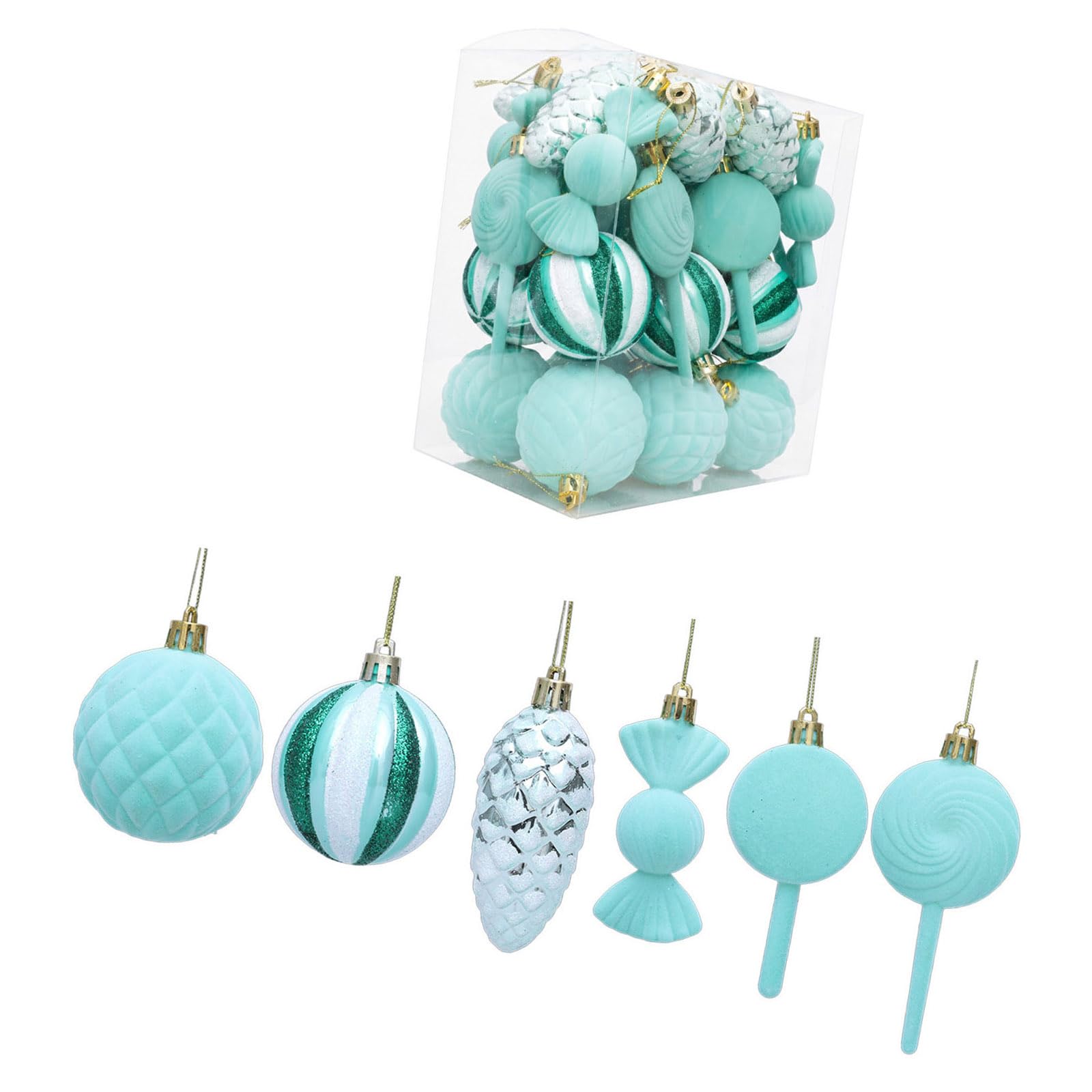 APGLSXY 30Pcs Flocking Christmas Tree Ball Ornaments with Hanging Loop Perfect for Festival Seasonal Styling Bulk Christmas Ornamentation