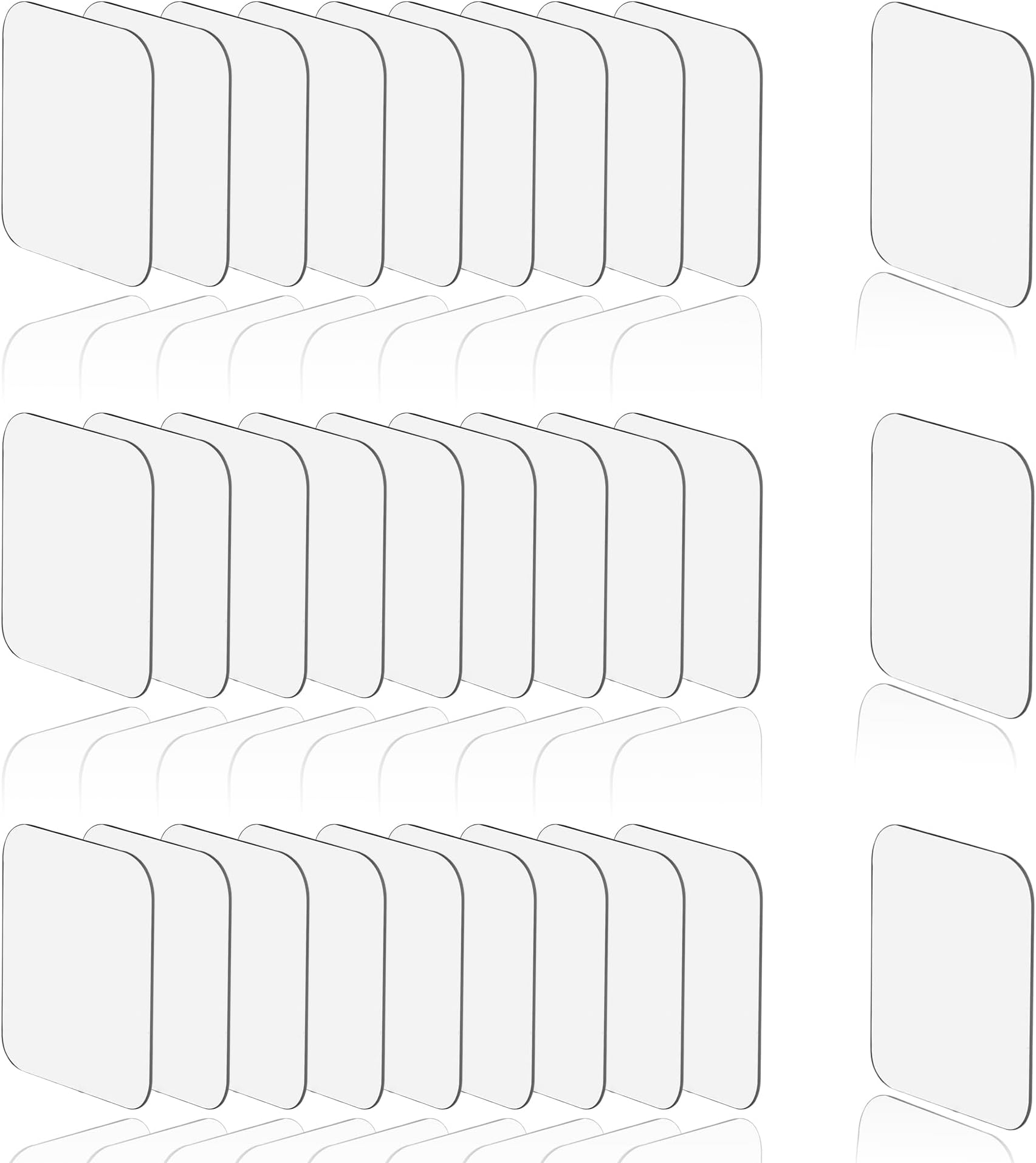 – Double Sided Adhesive Pads 30 Pcs – Clear Pre-Cut Mounting Tapes for Wall, Door, Glass, Wood, Metal & Carpet Hanging (3.5 x 3.5 cm)