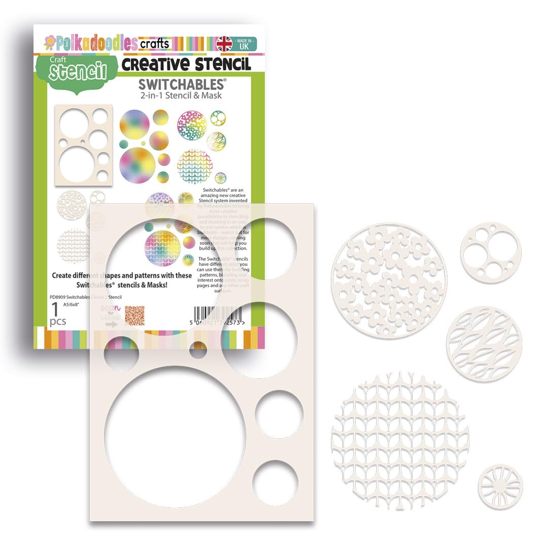 Polkadoodles White Switchables Circles Stencil & Masks Ii,