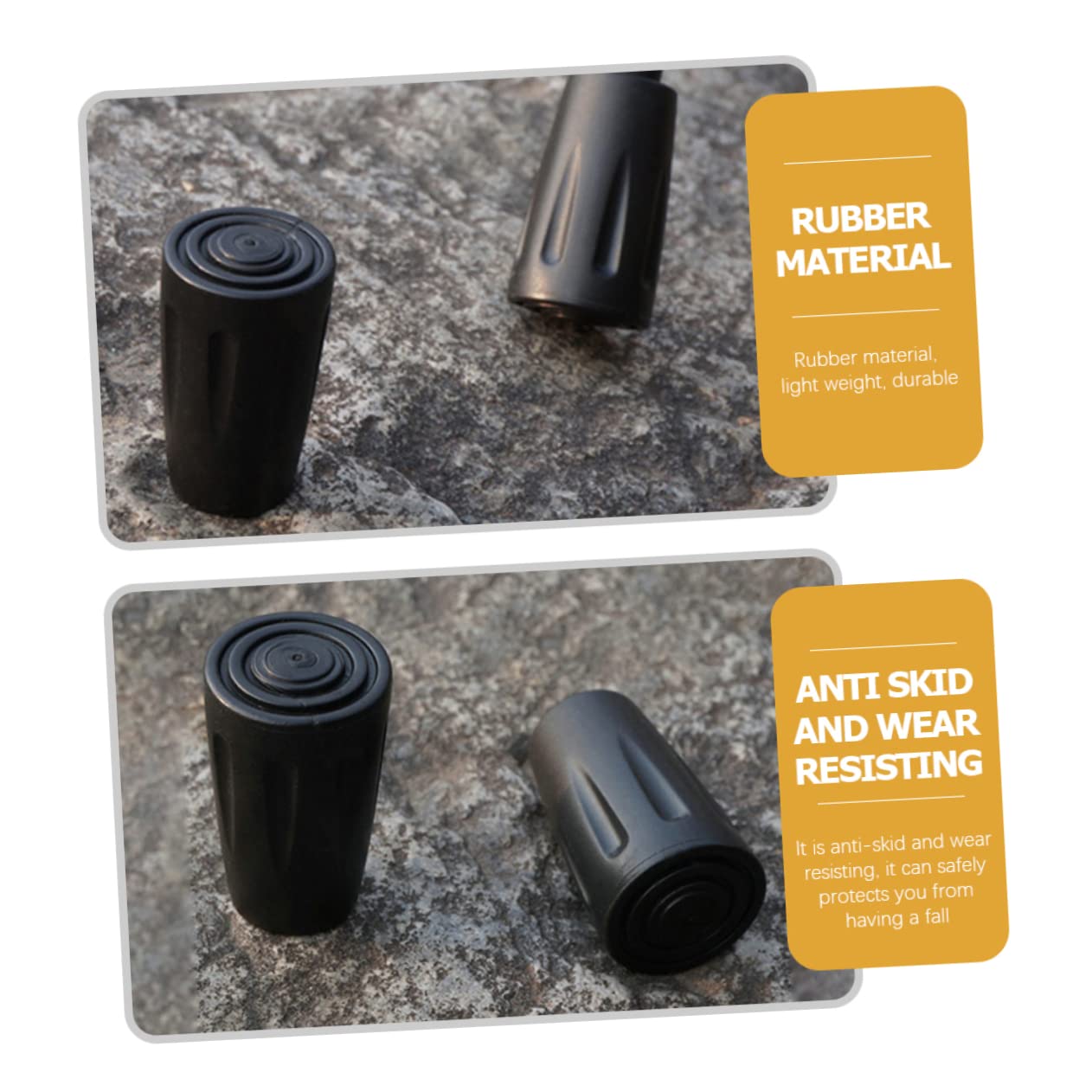 Didiseaon Walking Sticks Tips Covers 10pcs Trekking Pole Accessory Anti-Skid Silicone Tips for Outdoor Activities