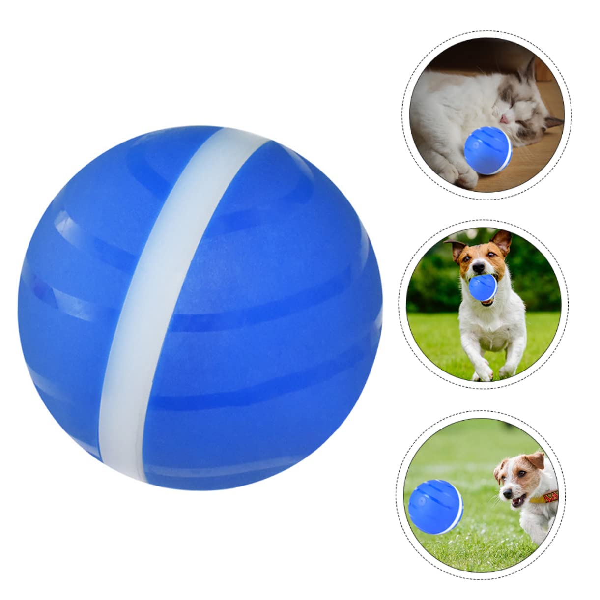 Happyyami 2 Piezas Pelota de Juguete para Mascotas Juguete automático para Gatos Pelota iluminada Gato Juguetes Juguete pequeño Mascota Jugando a la Pelota Gato rodando Bolas USB AbS