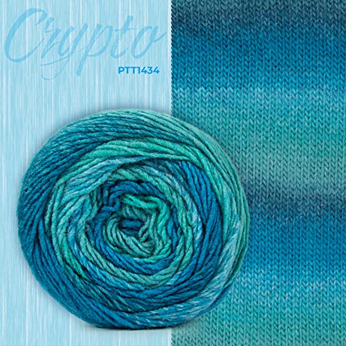 Image of Ganga Acrowools Crypto -100% Acrylic Yarn, Hand Knitting and Crochet Yarn, Pack of 2 Balls - 100Gm Each. Shade No - Ptt1434, Multicolour
