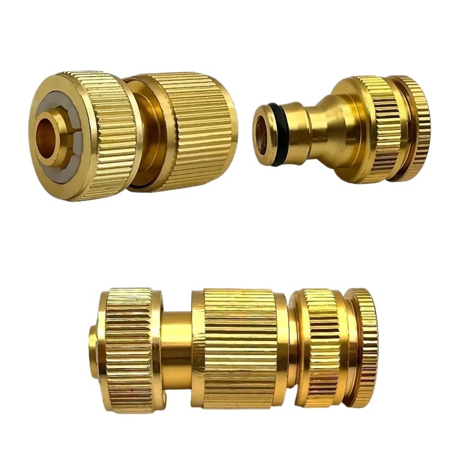 Set di raccordi for tubi da giardino in alluminio standard 6/12 pezzi, for rubinetti a innesto rapido(GoldenA)