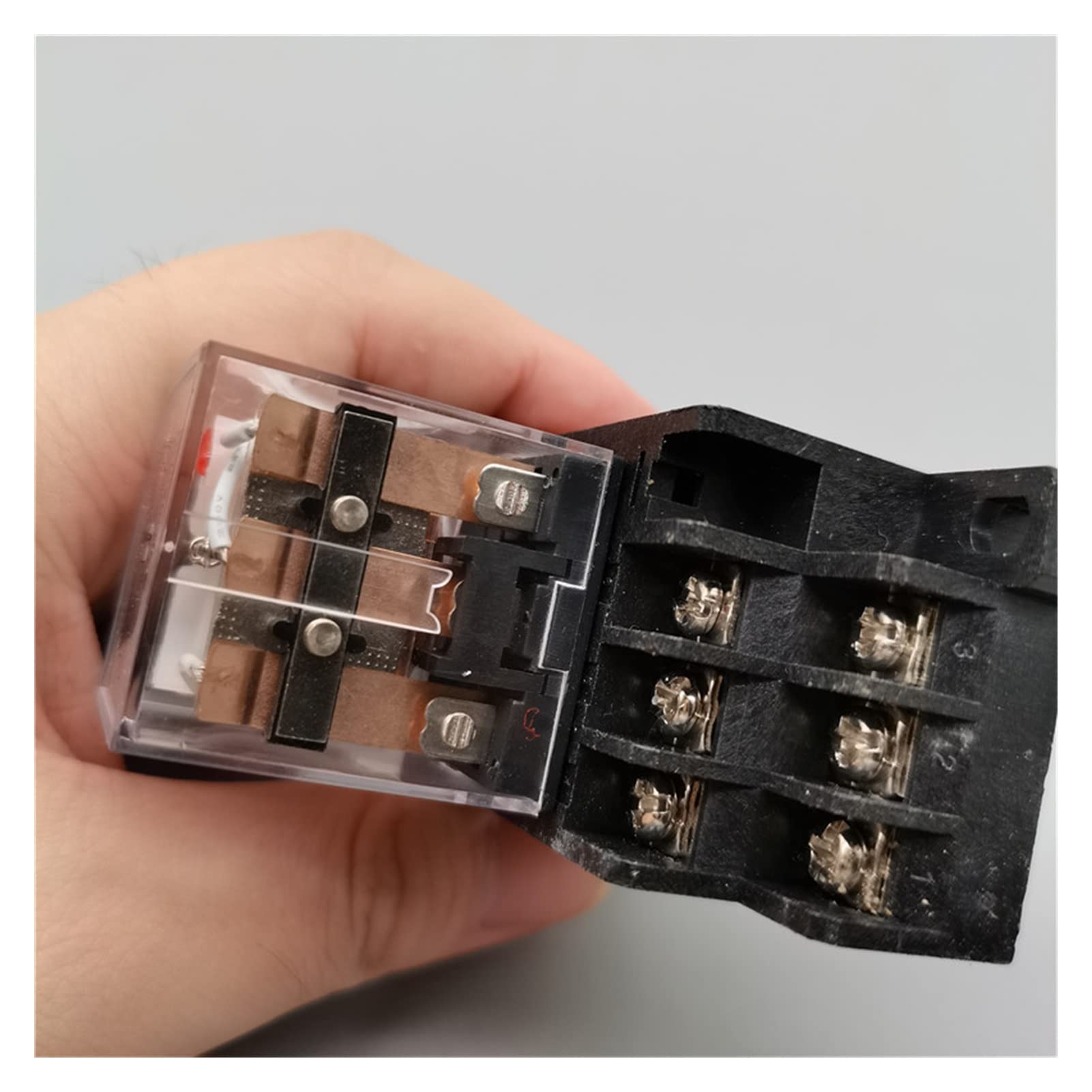 Accessori elettronici Relè auto 1 PZ HH63P LY3NJ JQX-13 Relè 220v24v 12v 12 Volt AC/DC 10A 11PIN Bobina elettromagnetica argento Micro Mini relè con base (Color : Dc24, Size : Base)