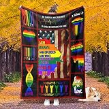 Prokelin LGBT Gay Pride Rainbow Blanket and Throws for Adults Gifts Plush Soft Flannel Couch Sofa Be