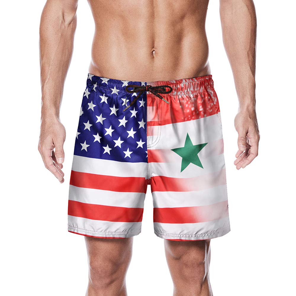 Short de surf léger avec motif à rayures géométriques - 6