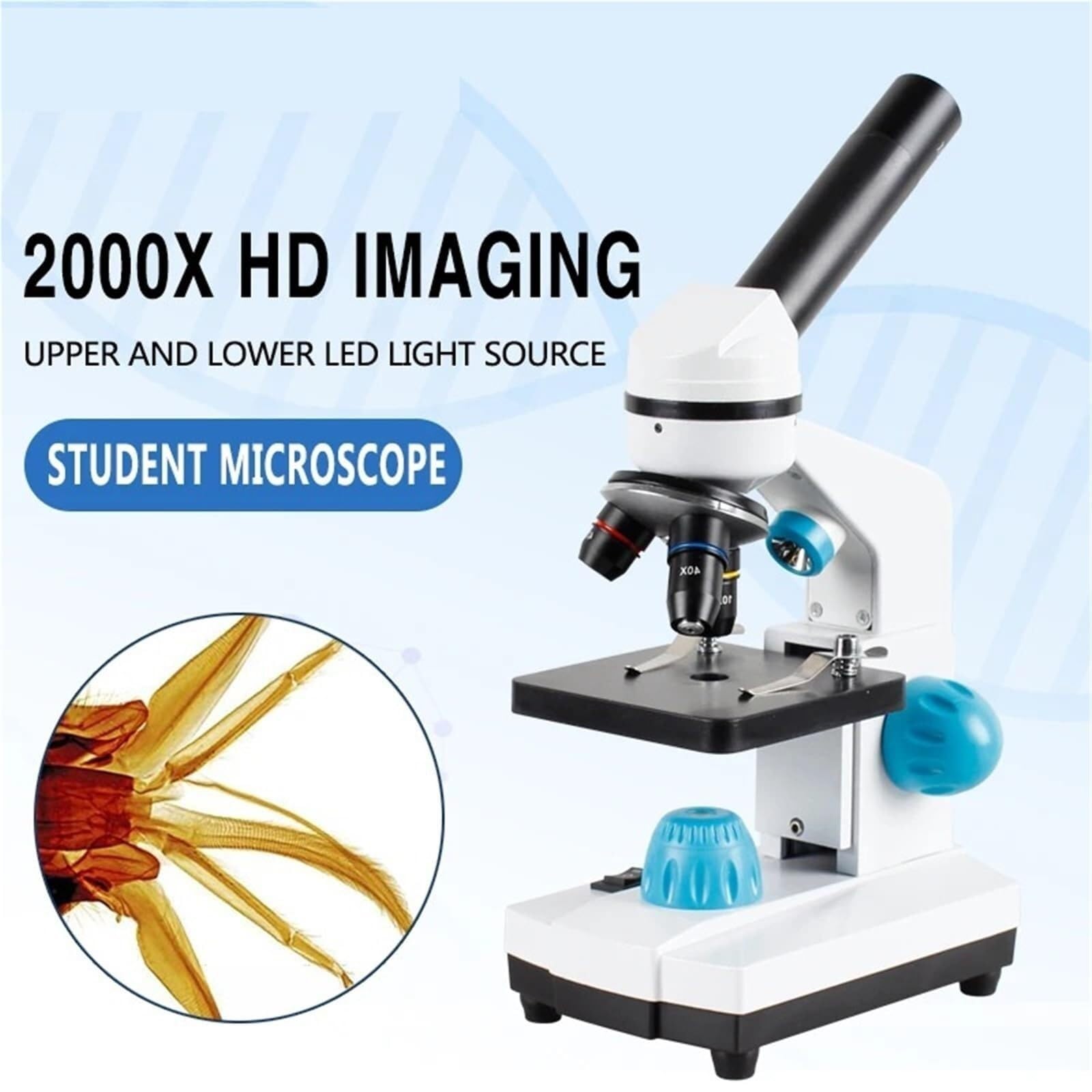 Mikroskop cyfrowy, Mikroskop 2000x Biologia HD Scope LED USB | Student, Laboratorium, Edukacja