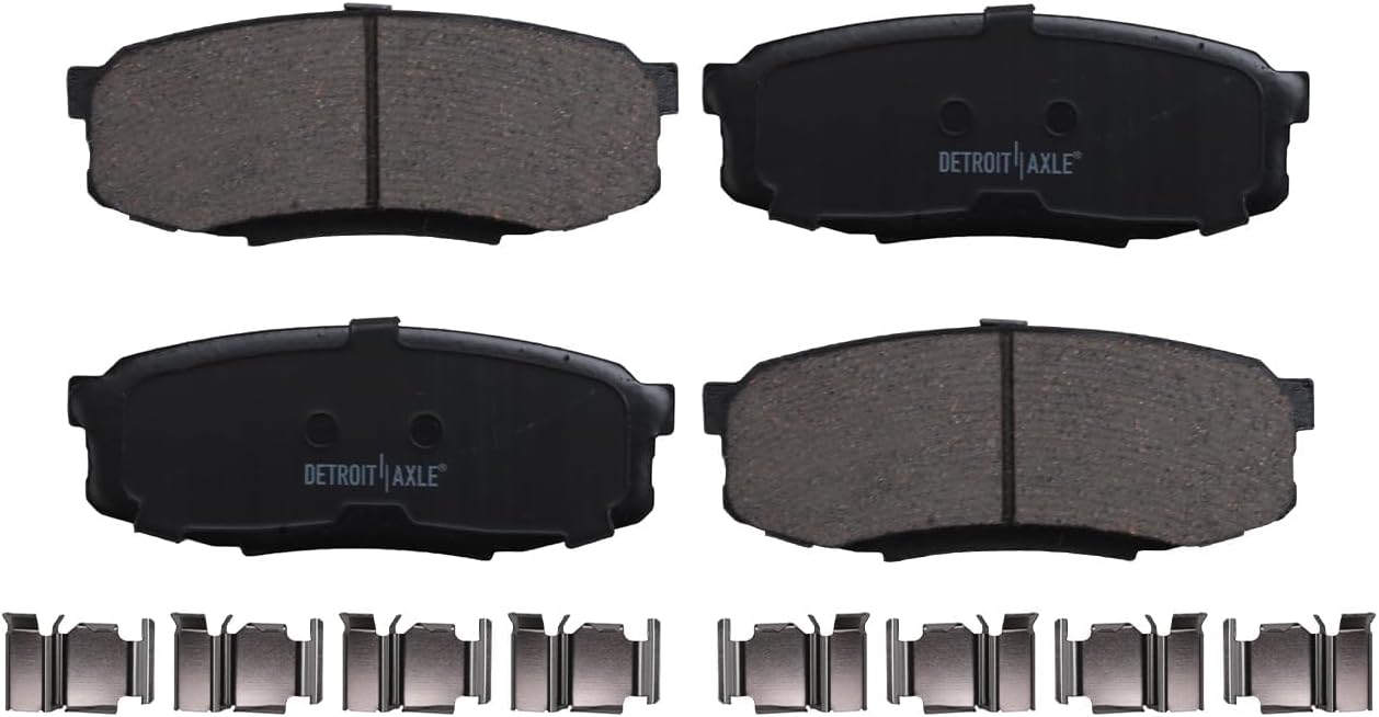 Detroit Axle - Brake Pads for 2008-2021 Lexus LX570 Toyota Land Cruiser Sequoia Tundra, 4pc Front & Rear Ceramic Brake Pads Set Replacement