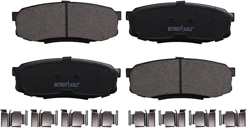 Miniatura 6 de Detroit Axle - Pastillas de freno de cerámica delanteras y traseras con repuesto de hardware para Lexus LX570 Toyota Land Cruiser Sequoia Tundra -