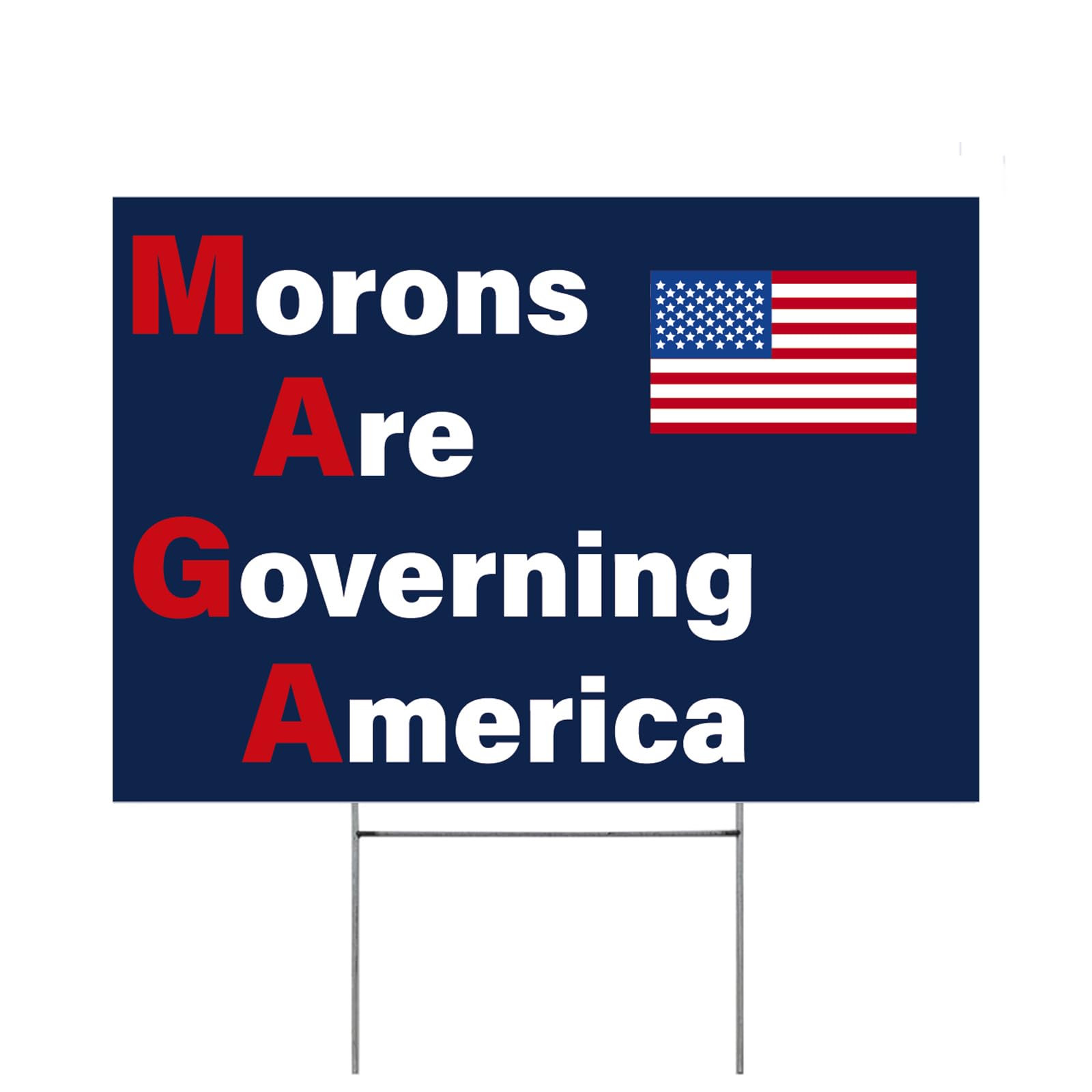 Vrogadso Anti Trump Yard Signs Political Protest Anti Maga Yard Sign with Yard Stake 12''x18'' Large Saying Morons Are Governing America Made of PVC-picture-35