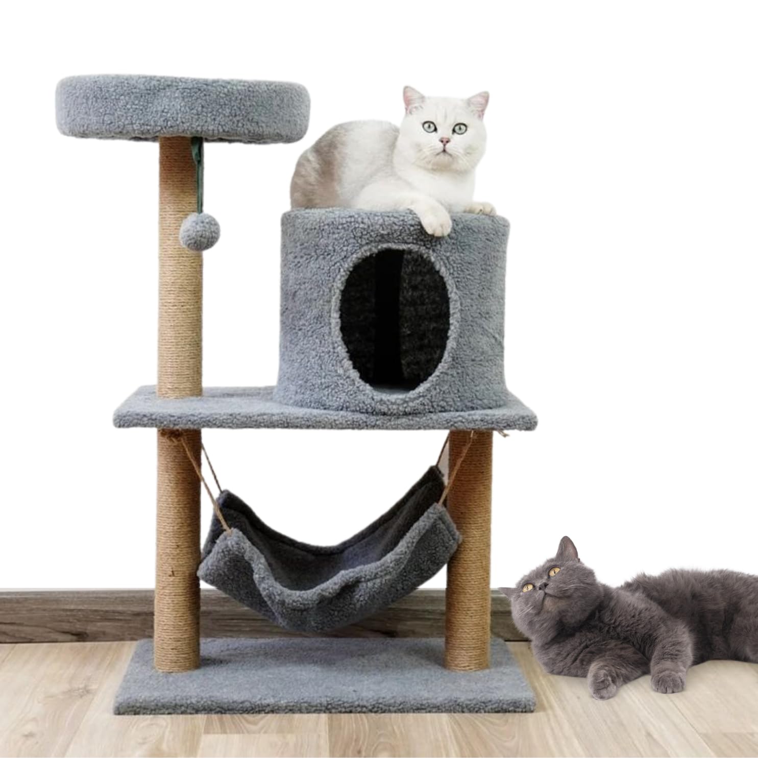 OTApetCat Tree Tower, Cat Condo with Sisal Scratching Post, Activity Centre Cat Climbing Tree with Cat House