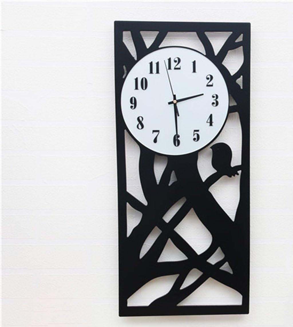TLMY Rectangular Vertical Wooden Nordic Clocks Living Room Wall Clock Wall Clock (Color : 1#, Size : 64cm28cm)