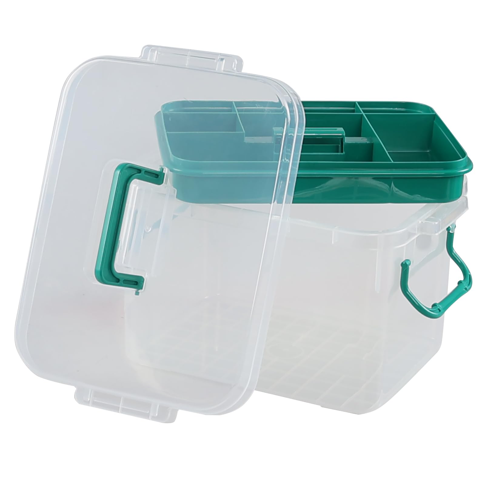 1 scatola di pronto soccorso in plastica trasparente per la famiglia, kit per medicine di emergenza