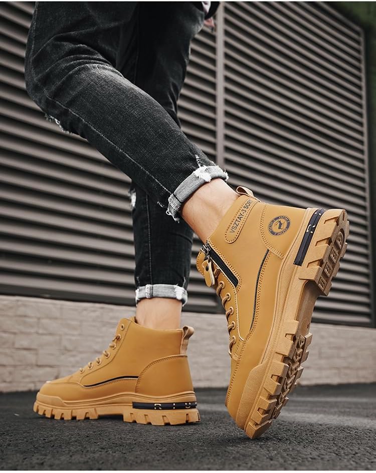 Men's Fashion Sneakers - Casual & Stylish, Thick Sole Non-Slip & Durable, Warm Faux Leather for All Seasons - Image 6