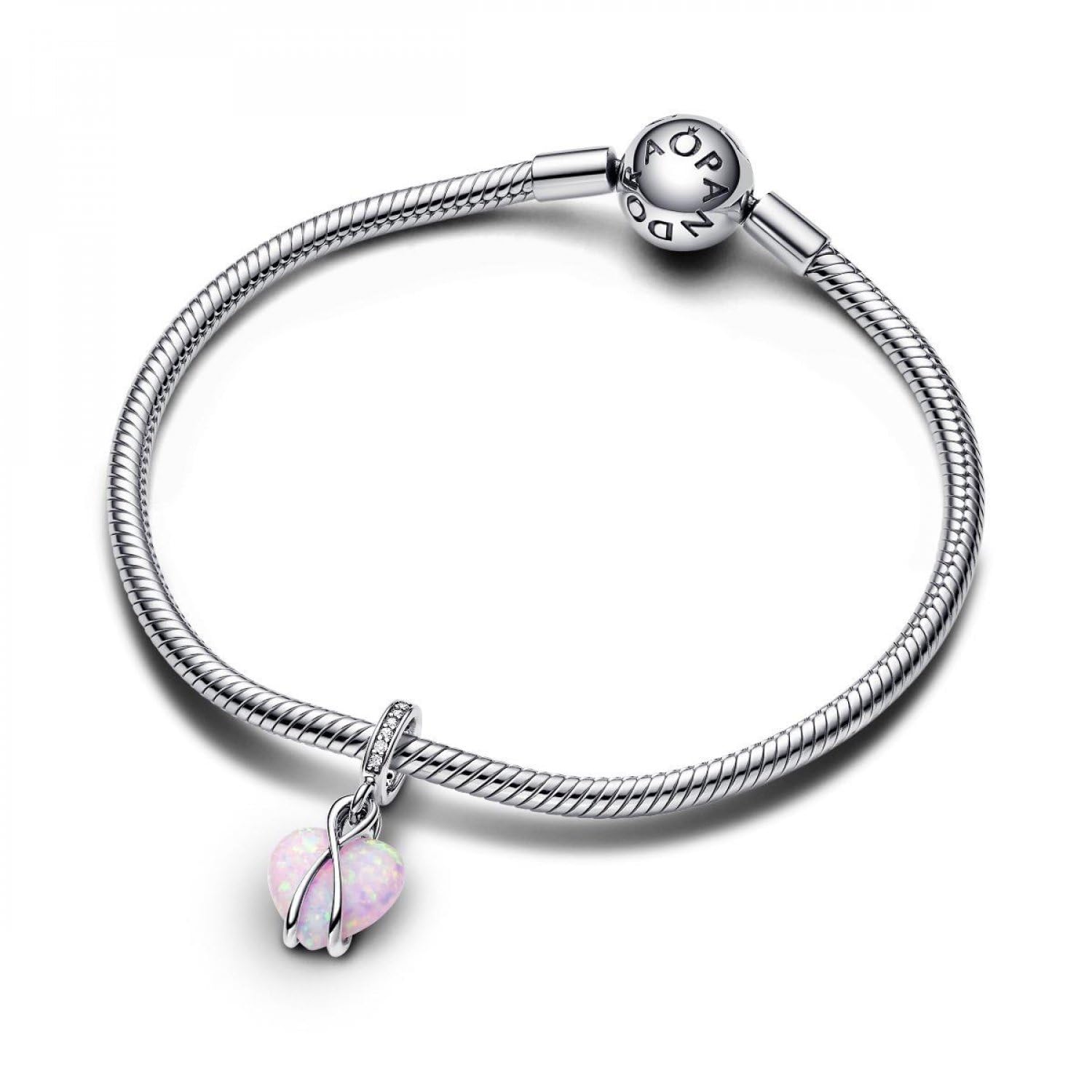 Pandora Moments Anhänger Mom Ewigkeit, Sterlingsilber, mit klarem Cubic Zirkonia und elegant märchenrosa Cubic Zirkonia