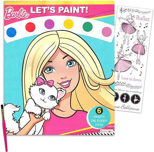 Barbie Juego de actividades de libros para colorear  Pintura gigante de Barbie con libro de agua, calcomanías y más  Suministros para fiestas de