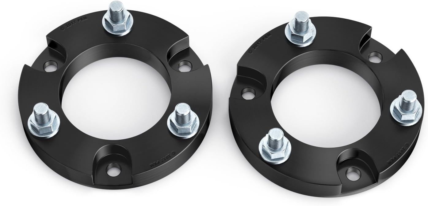 Front Suspension Lift Kit - 1.5 inch Lift - Compatible with 2005-2021 Toyota Tacoma (6-Lug), 2003-2021 4Runner, 2007-2014 FJ Cruiser (4WD) - Leveling Kit Strut Upper Top Aluminum Spacers Accessories
