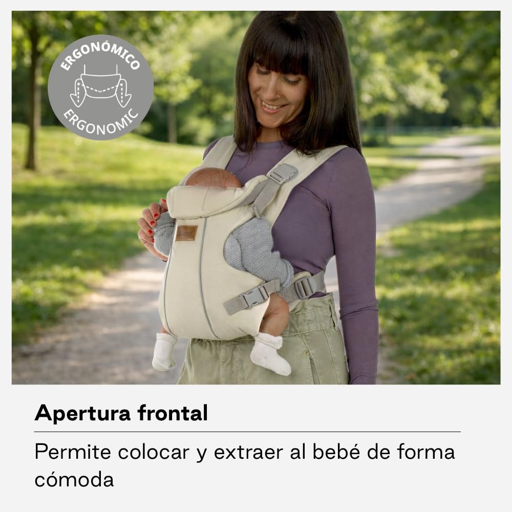Jané Podwójny, ergonomiczny plecak dla dziecka, od urodzenia do 15 kg, 3 pozycje, oddychający i wyściełany, beżowy