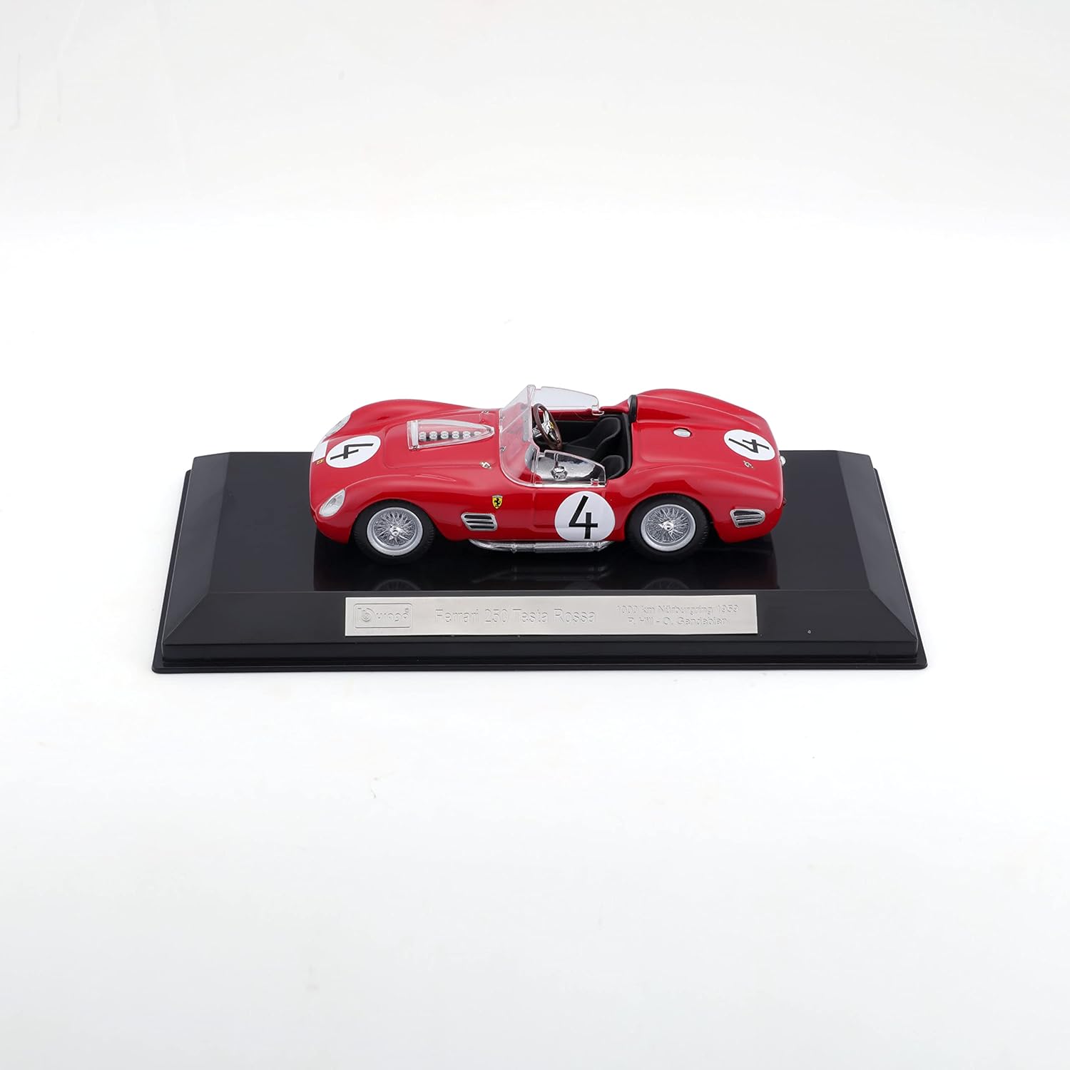 Bburago Ferrari Testarossa model on a display stand