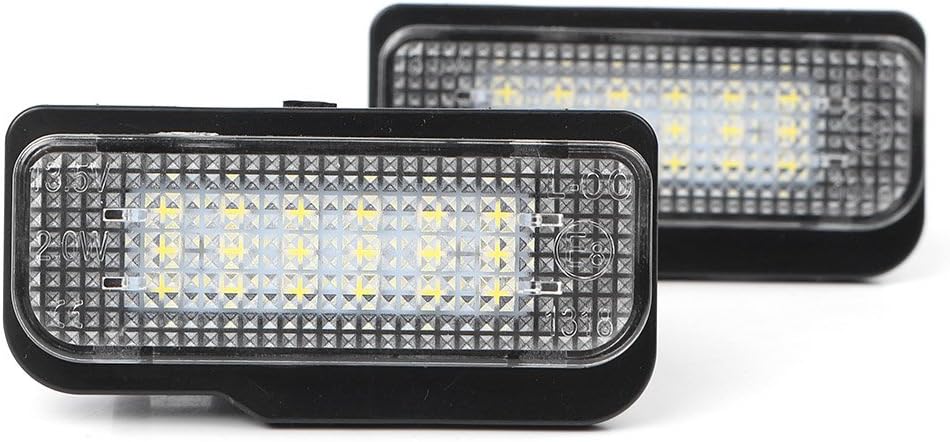 Front view of two GZYF 18-SMD LED license plate lights