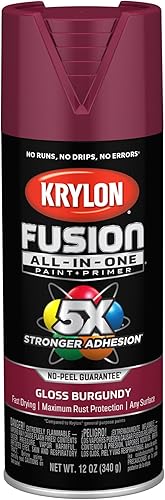 Krylon Fusion - Pintura en aerosol adhesiva todo en uno para uso en interiores y exteriores, 12 onzas, borgoña