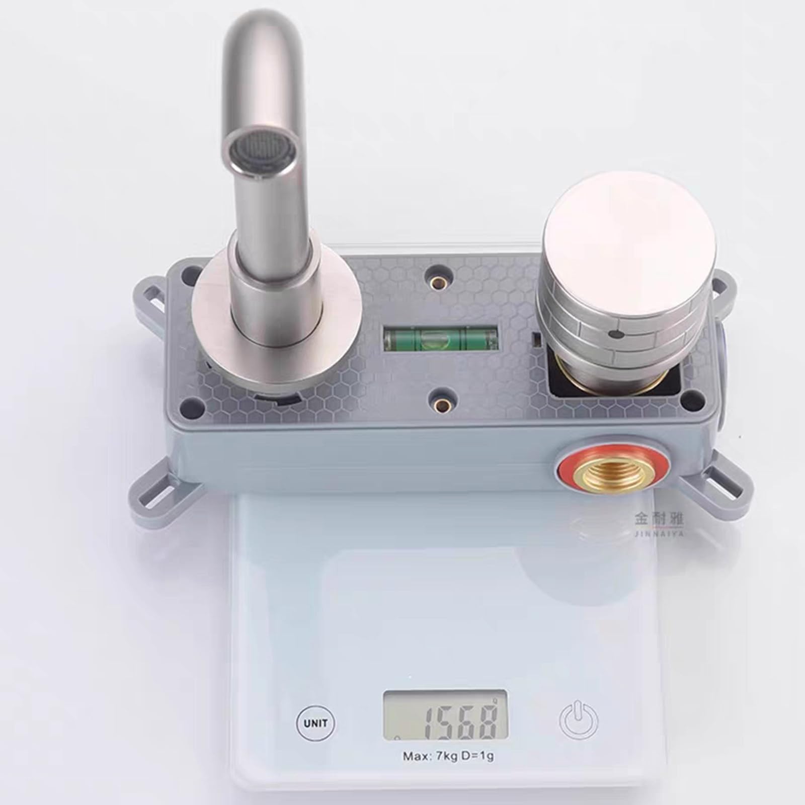 Rubinetto per lavabo da Bagno a Parete, Rubinetto per lavabo a Parete, Miscelatore per lavabo, Maniglie Singole, beccuccio Girevole a 360° con valvola Grezza in Ottone