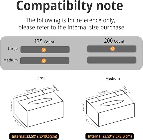 Miniatura 3 de Funda rectangular para caja de pañuelos, compatible con fundas de caja Kleenex, soporte multifuncional para caja de pañuelos con soporte para