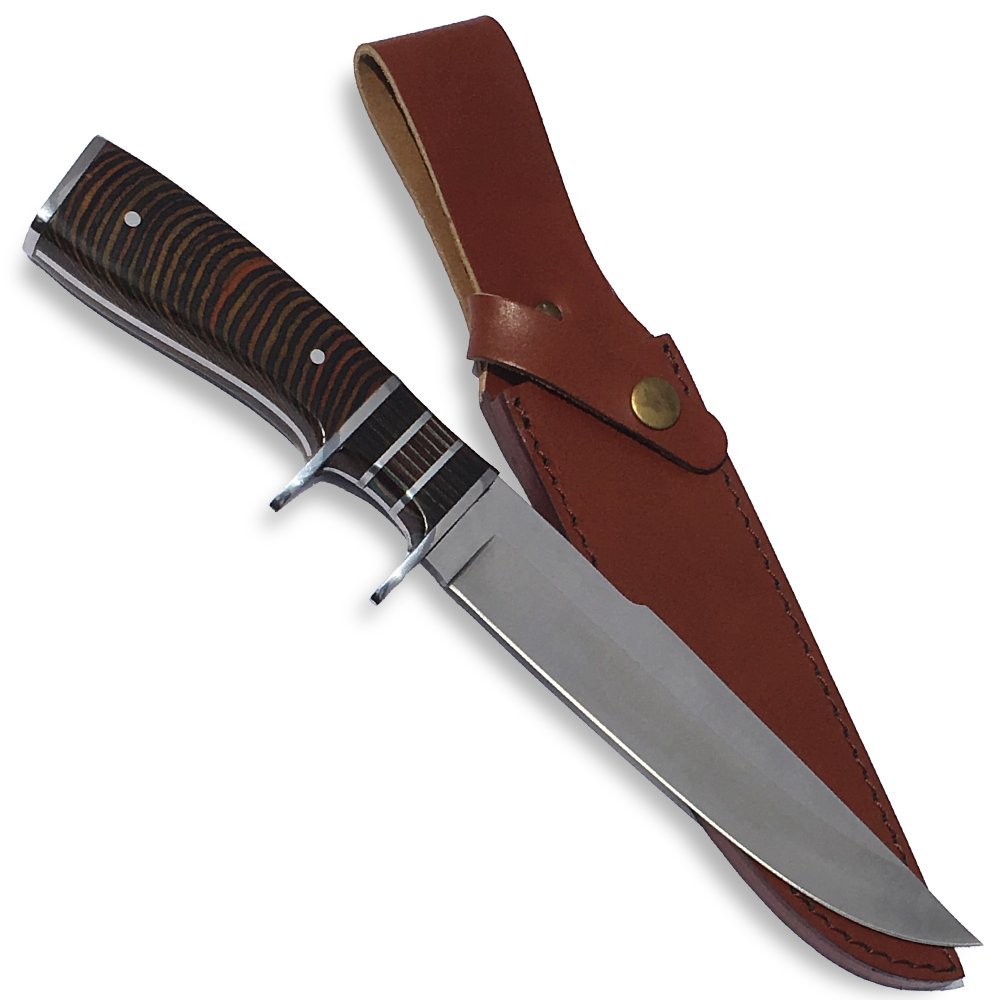 eTradewinds Gentleman's Hunting Knife w/Sheath, Pakkawood Handle, & Razor Sharp 420 SS Rust Free Full Tang Fixed Blade by eT