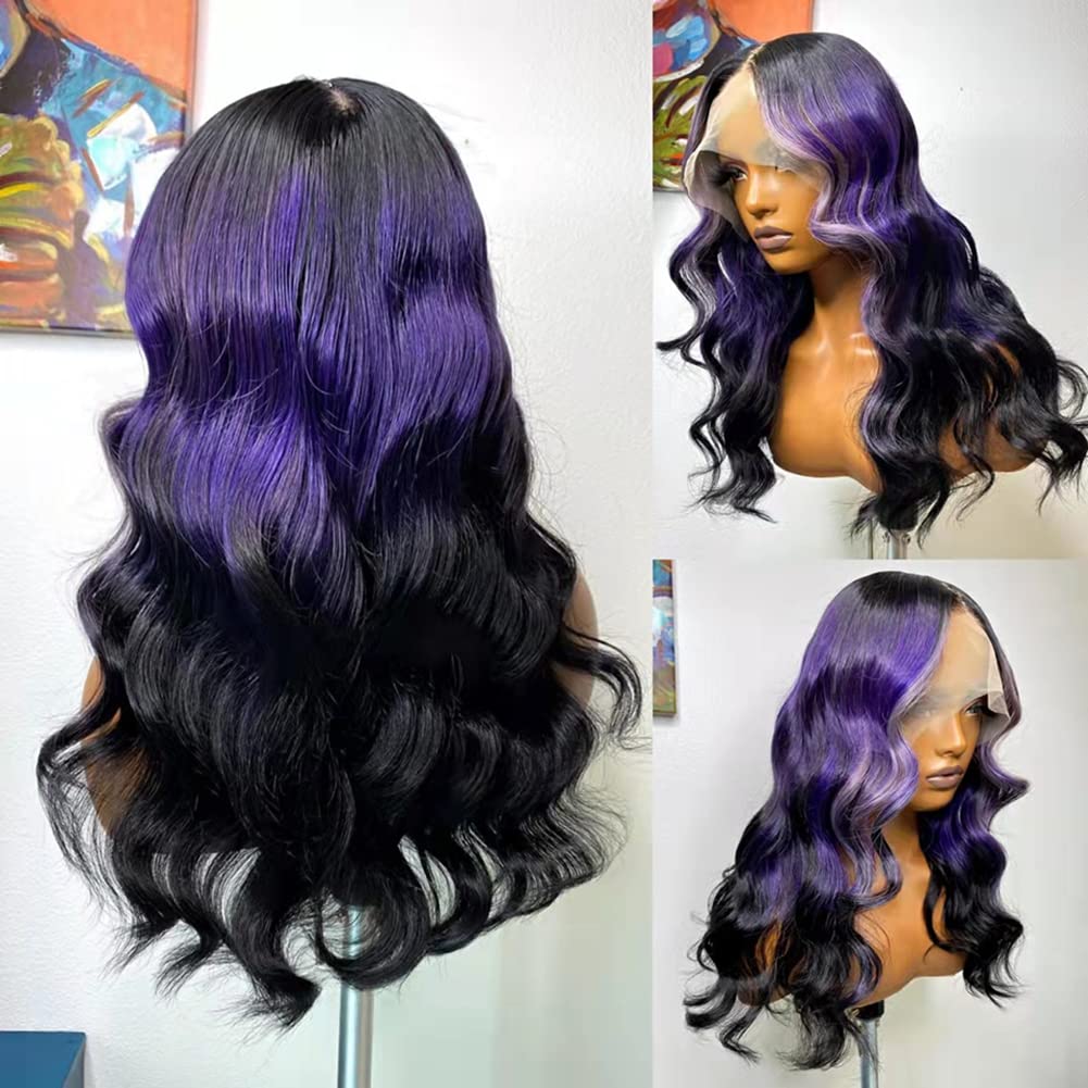Amazon.com : Anlimer Highlight Ombre Purple Colored 13x4  display picture 3