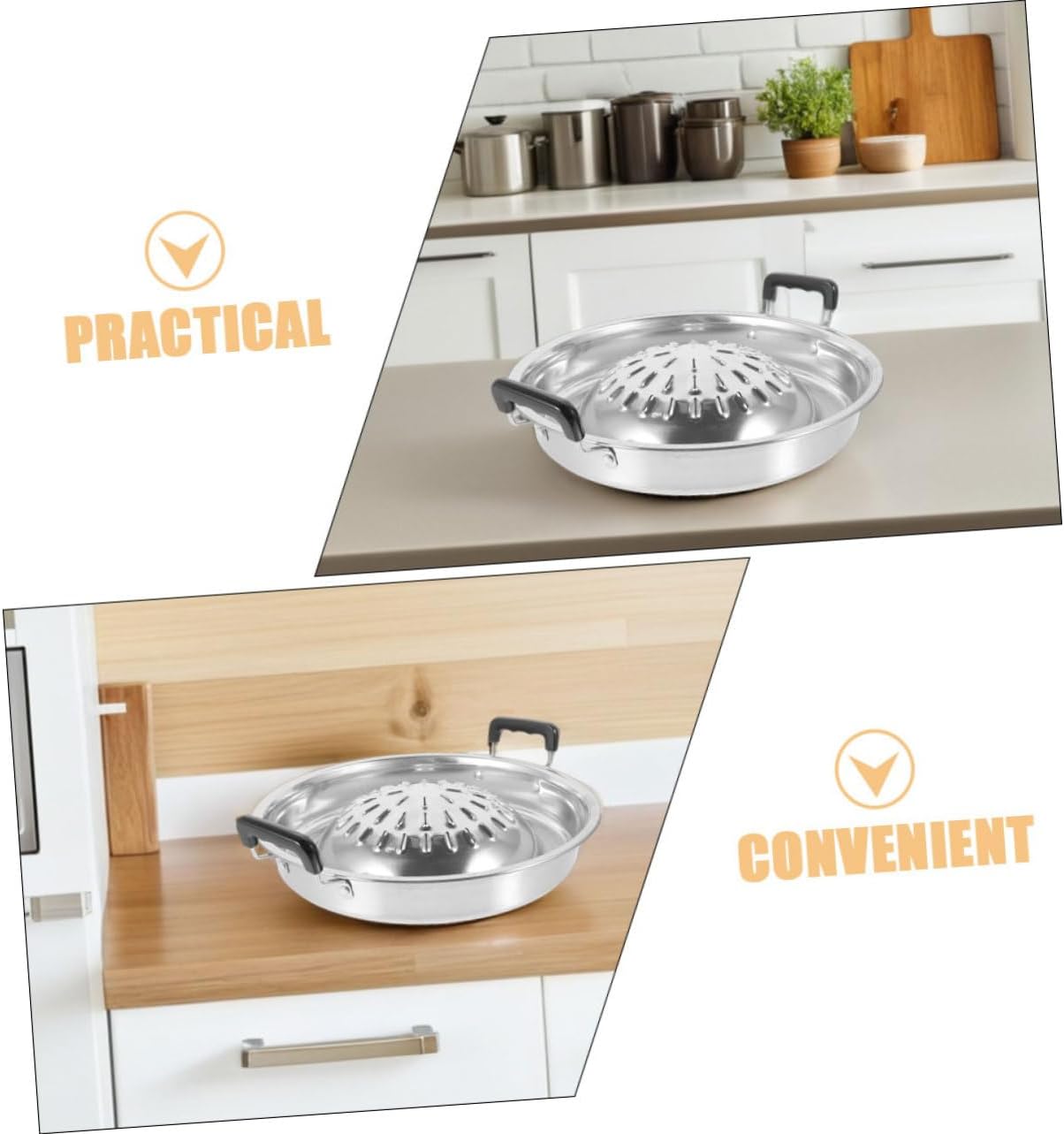 2pcs Round Barbecue Oven Korean Grill Plate Outdoor Grill Topper for Camping Household Bbq Pan