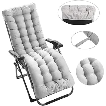 Amazon De Auflage Gartenliege Grau Polster Kissen Dick Liegenauflagen Doppelt Rutschfest Auflagen Fur Gartenliegen Sonnenliege Liegestuhl