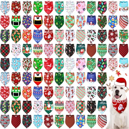 Newwiee 100 Pcs Dog Bandanas Bundle