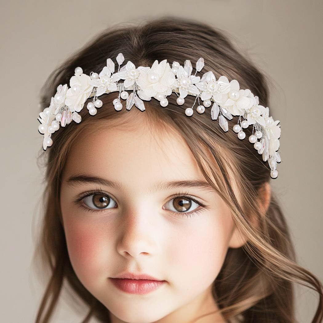 Amazon.com : Campsis Hairband - White Flower Headband for Girls