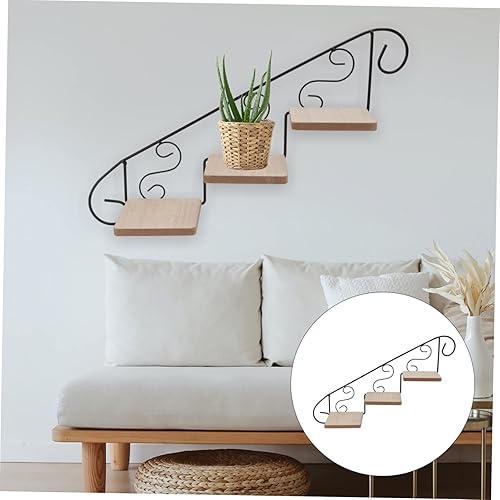 Miniatura 4 de ABOOFAN Soporte de flores para colgar en la pared, estantes de almacenamiento de madera, estantes de almacenamiento de madera, estante para macetas