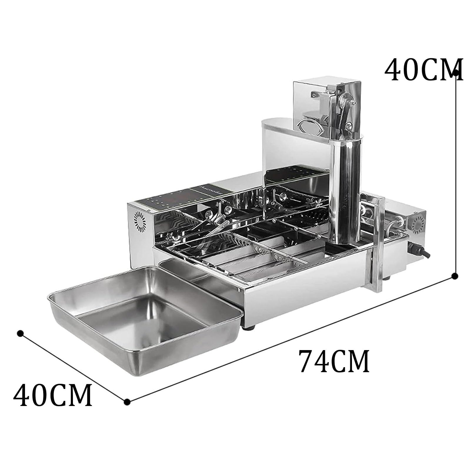 Máquina para hacer donas comercial de 4/6 filas, totalmente automática, con panel de control inteligente, 1800 piezas/H, grosor ajustable, freidora automática de donas 4,6