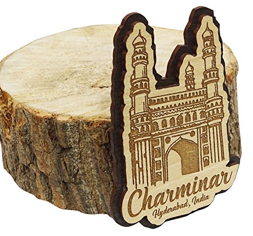 Printtoo Charminar Hyderabad Souvenir Engraved Wooden Fridge Magnet Gift #TOP3