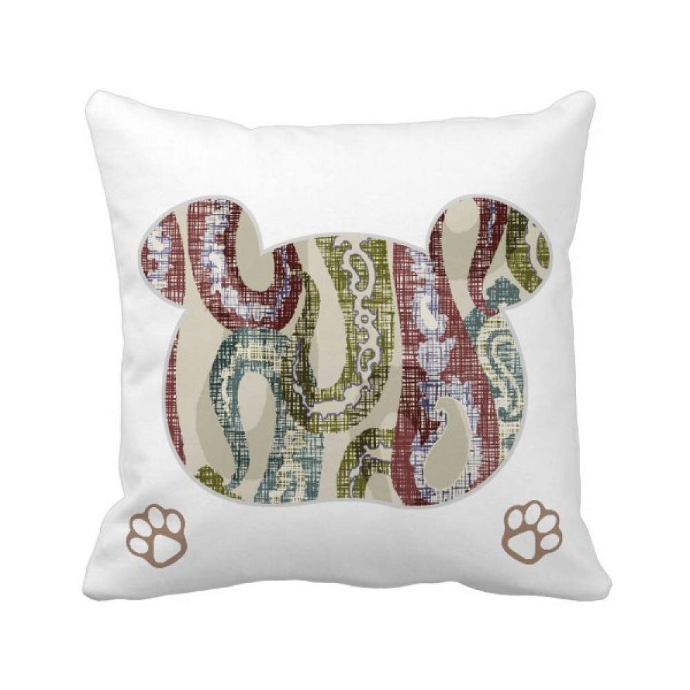 Housse de coussin carrée motif abstrait rouge bleu vert 45x45 cm