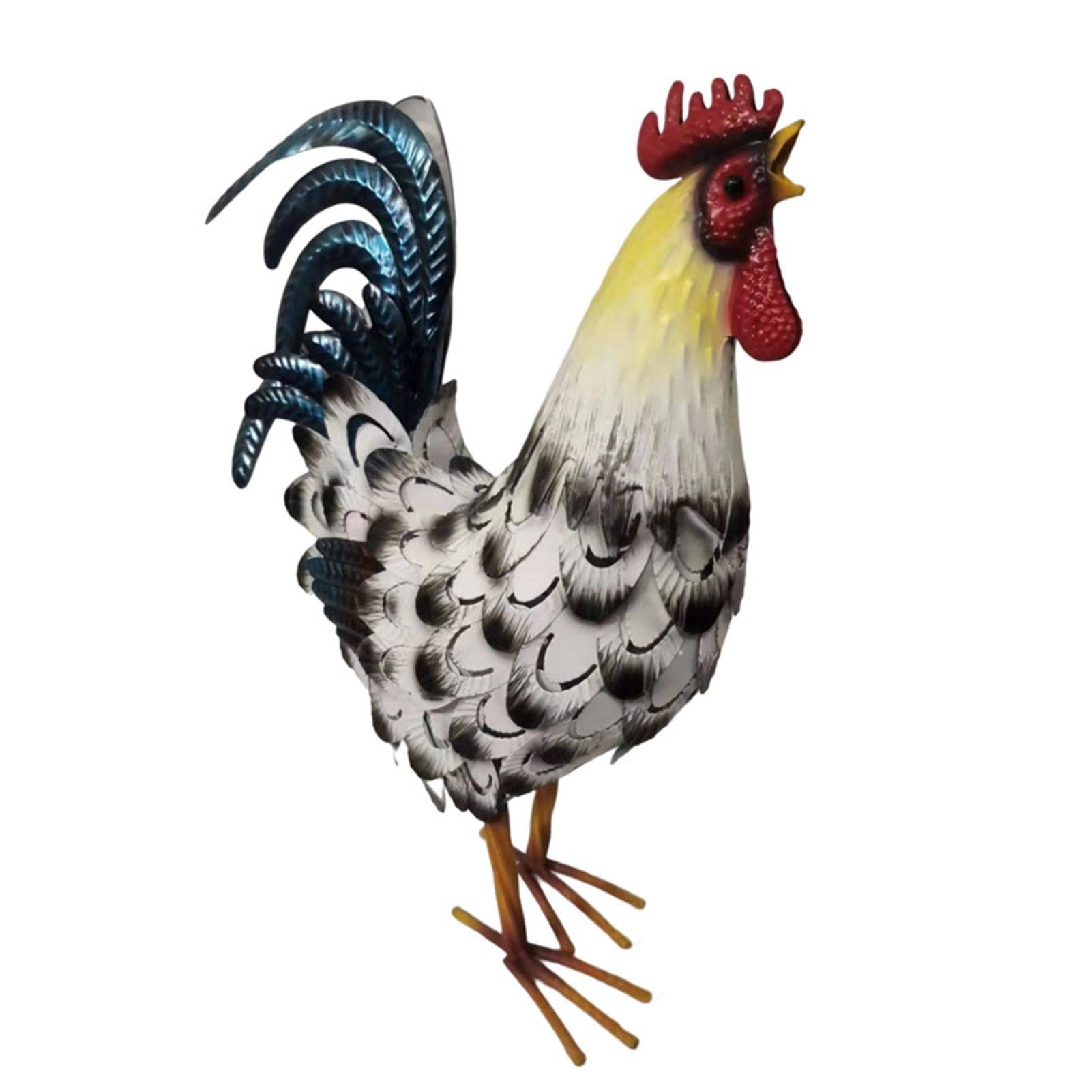 Cypreason A Rooster Statue Metal Rooster Statue Rooster Ornament Decor Lifelike Metal Farmyard Rooster Metal Chicken Yard Rt Chicken Sculptures For Outdoor Yard Potted Plant Decoration Nimal Ornaments