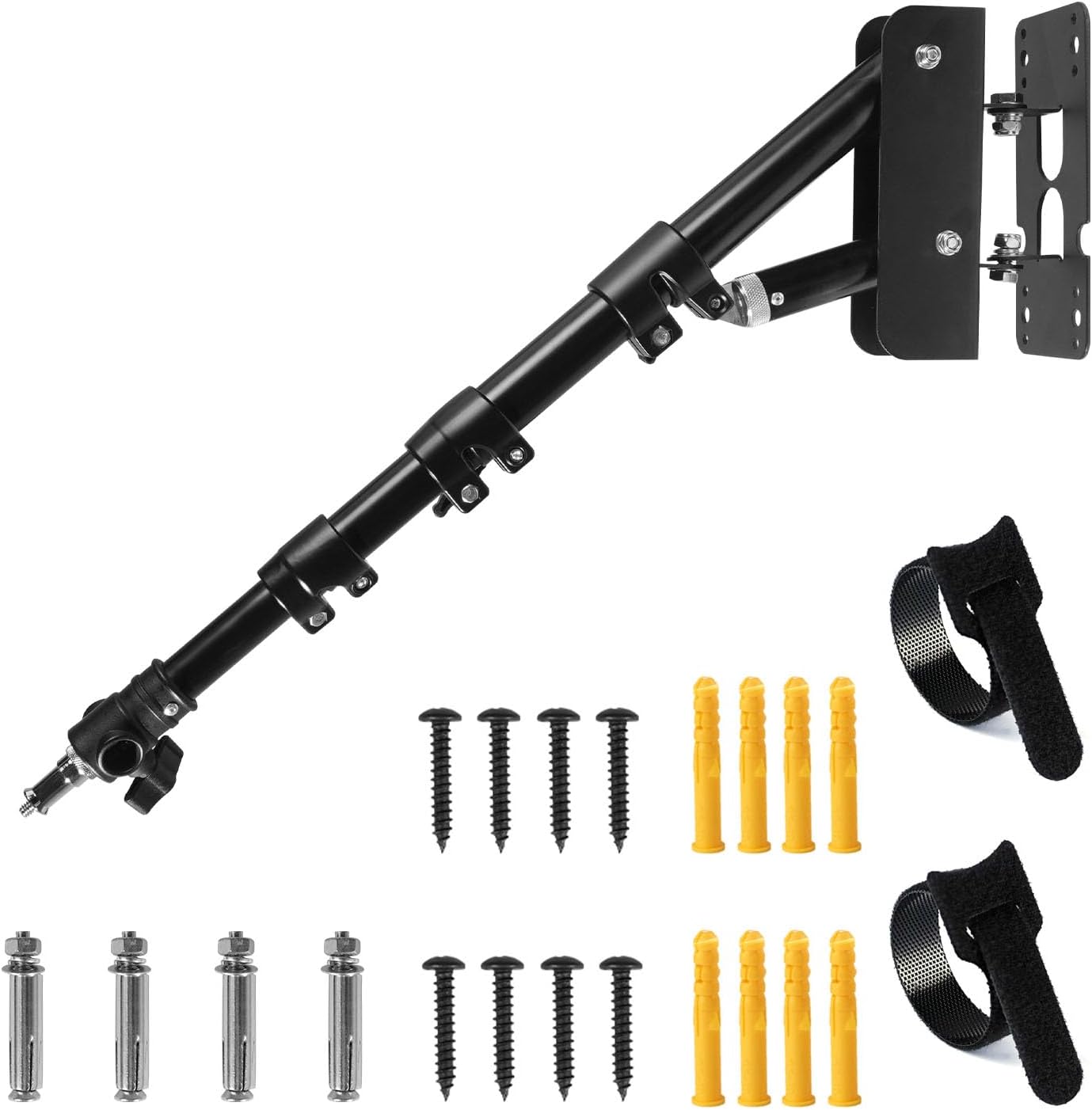 Fotoconic Wall Mount Triangle Boom Arm Light Stand 43.3inch/110cm, Ring Light Support 180° Flexible Rotation for Studio Video Light, Strobe, Photography, Softbox, Reflector