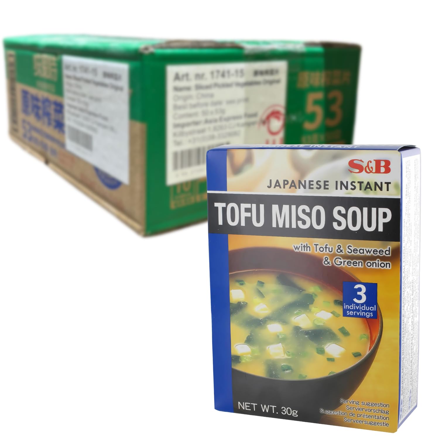 S&B Sopa de miso Tofu instantáneo paquete de 1 x 30 gr 0.03 ml
