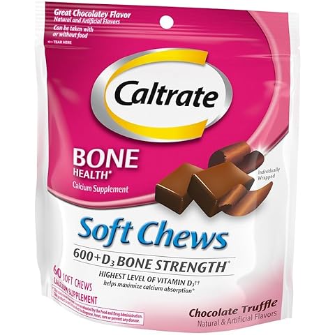Caltrate Calcium & Vitamin D Soft Chews Chocolate Truffle 60 Each (Pack of 3) Cover
