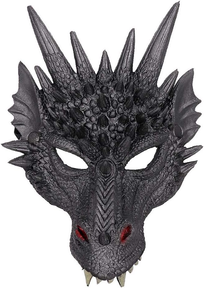 3D Dragon Mask Halloween Party Costume Cosplay for Adults Men, Scary Animal Half Face Masks