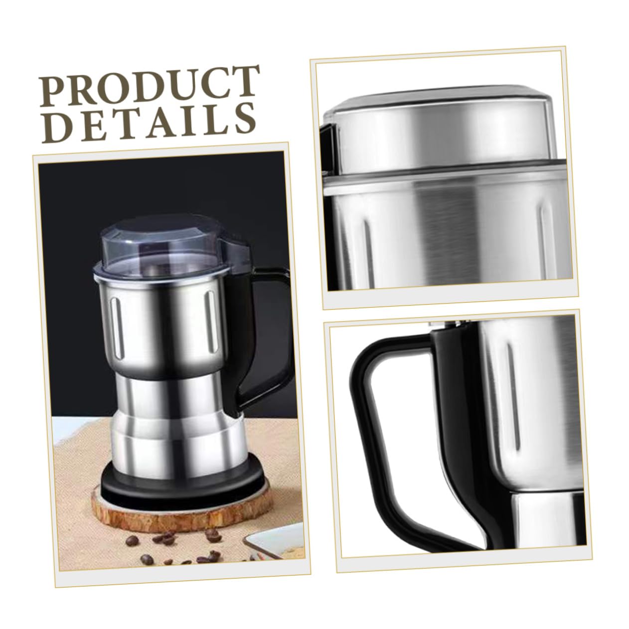 SOLUSTRE Molinillo de Café Eléctrico Pequeño para Granos, Cuchillas de Acero Inoxidable, Fácil Limpieza, Hogar y Cafetería, Molinillo Portátil para Uso Doméstico