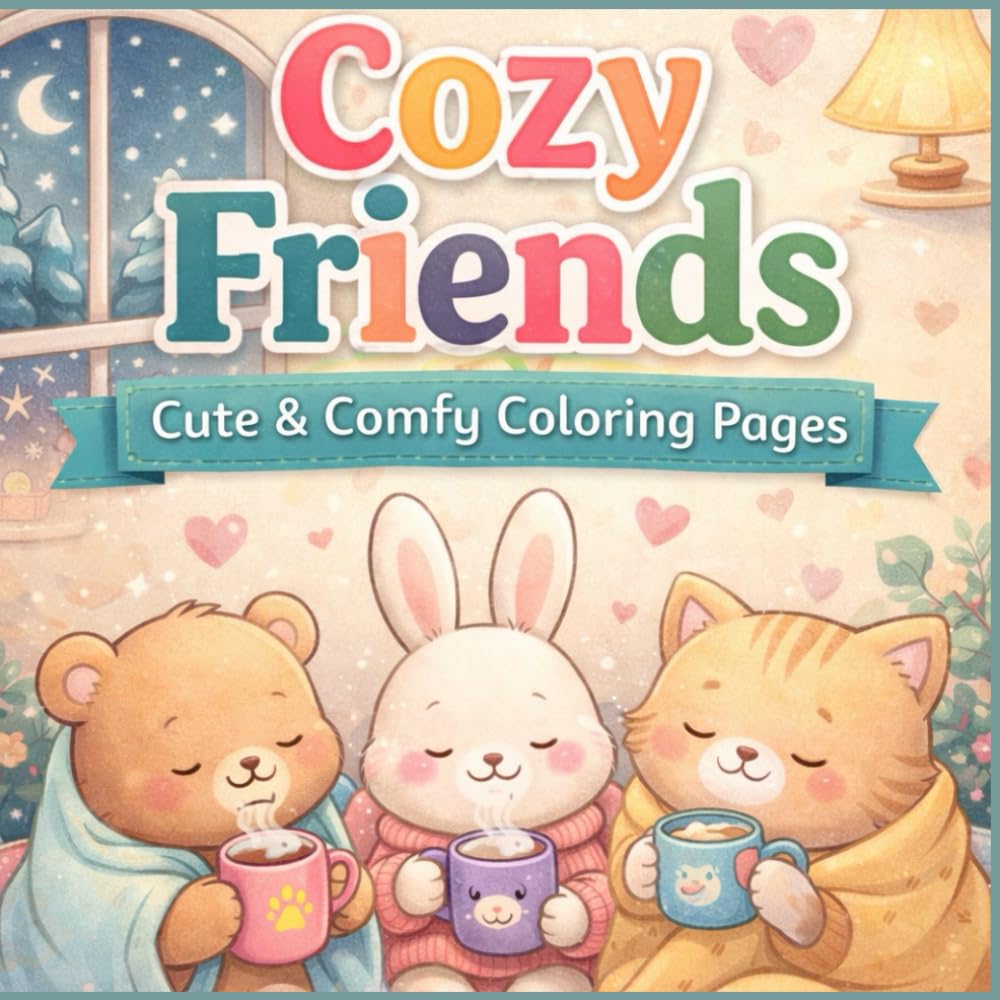 Cozy Friends Cute & Comfy Coloring Pages: Cozy Friends: Adorable & Relaxing Coloring Pages to Unwind and De-Stress