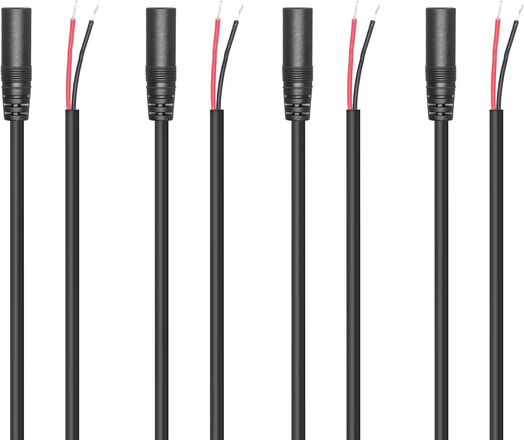 RIIEYOCA Replacement 3.5mm Female Jack to Bare Wire Open End 1/8" TS 2 Pole Stereo Audio Cable for Audio Equipment Installed or Earphone Microphone Cable Repair,1M(4 Pack)