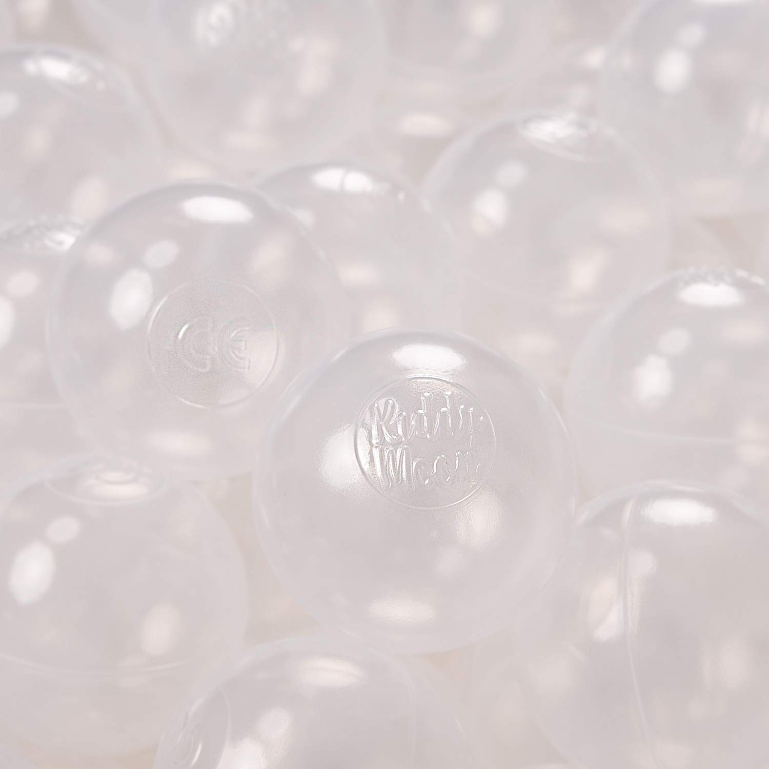 KiddyMoon Soft Plastic Play Balls For Children 100 Balls/6Cm-2.36In Colourful Made In EU, Transparent — image 1