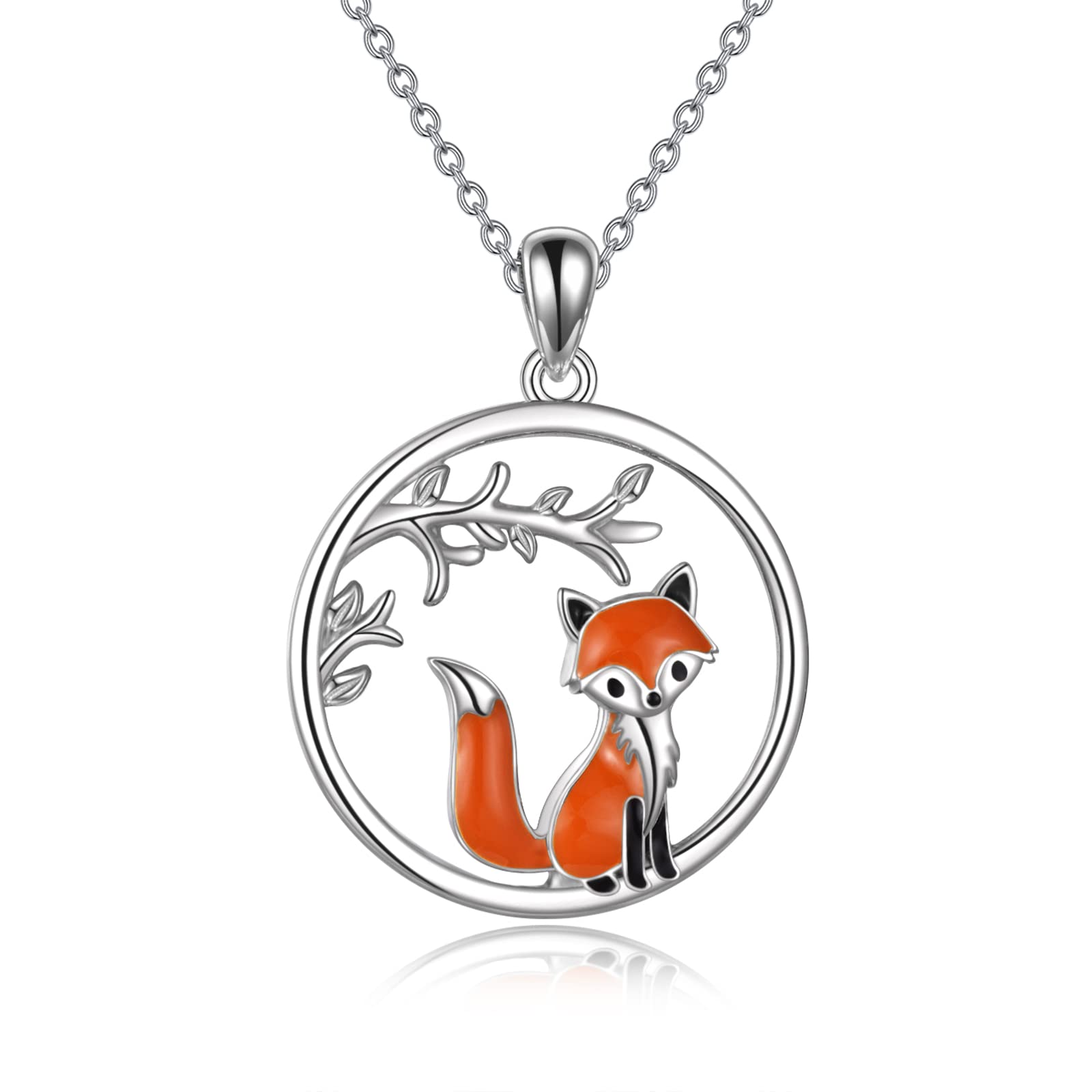 YAFEINIRed Panda Raccoon Gifts Sterling Silver Red Panda Raccoon Pendant Necklace Cute Animal Jewelry for Women Girls Christmas Gifts