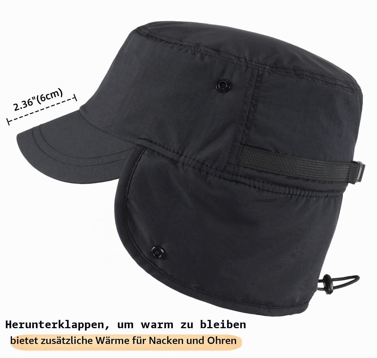 Outdoor Herren Winter Baseball Cap mit Visier Warm Earflap Hut Trapper Jagd Hut