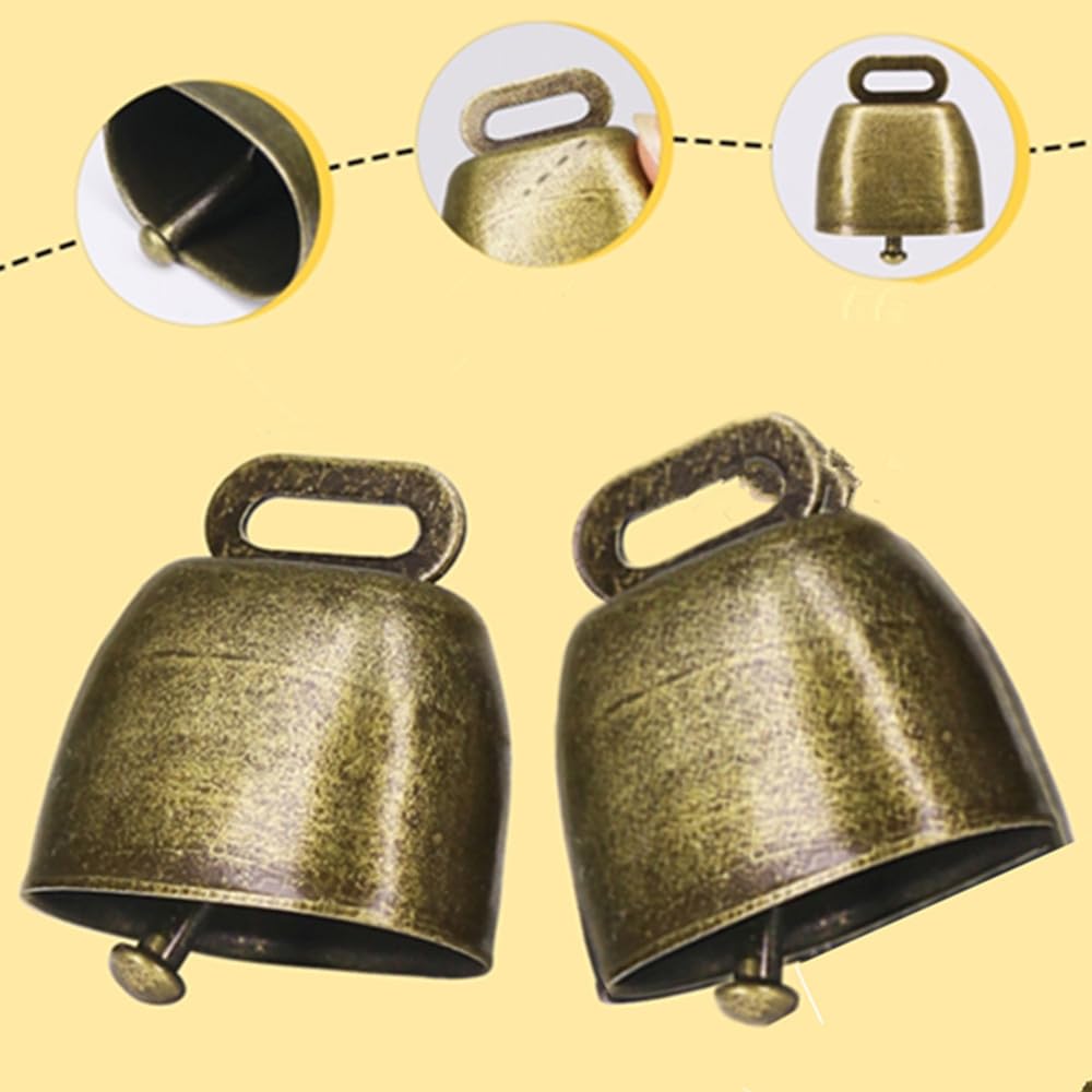 3 Pezzi campane in rame, campana anti-smarrimento, Campane in Metallo Antico, Ottone, per Animali Domestici, Campanelli Antifurto