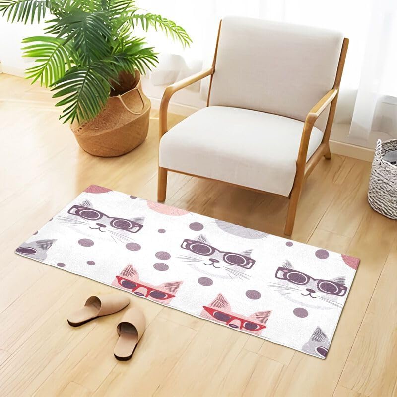 Miniatura 2 de Tapete antideslizante para gatos con gafas, tapete de goma para puerta, tapete cómodo para cocina, piso, oficina, fregadero, lavandería